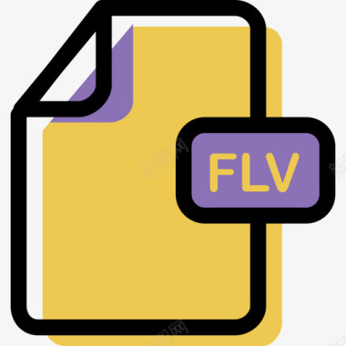 Flv颜色文件类型和内容资源图标图标