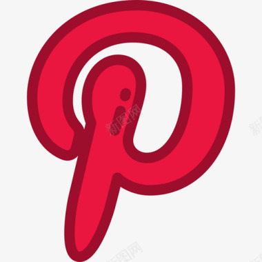 Pinterest社交媒体7线性颜色图标图标
