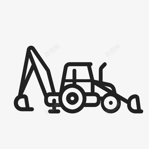挖掘机反铲工程机械图标svg_新图网 https://ixintu.com 反铲 工程机械 挖掘机 装载机