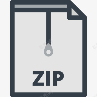 Zip文件类型2线性颜色图标图标