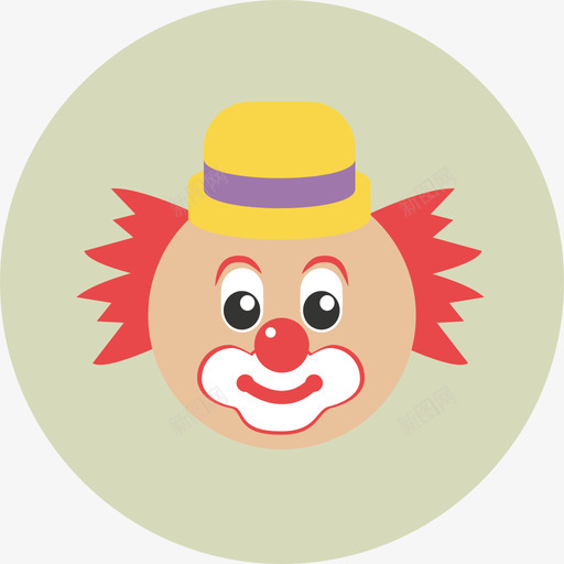 小丑派对图标圆形平面svg_新图网 https://ixintu.com 圆形平面 小丑 派对图标