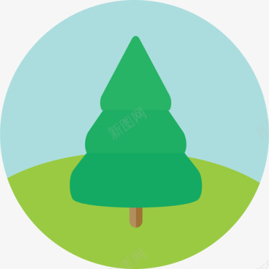 树自然2圆形平坦图标图标