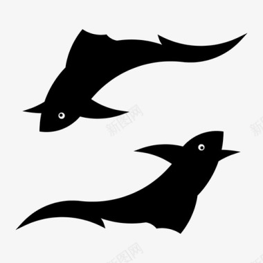 双鱼座占星术鱼图标图标