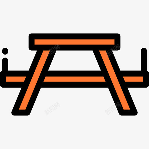 餐桌野餐和烧烤颜色线性颜色图标svg_新图网 https://ixintu.com 线性颜色 野餐和烧烤颜色 餐桌