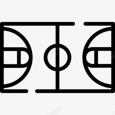 篮球场运动10直线图标图标