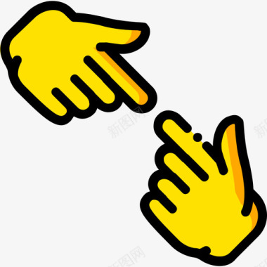 指向手势7黄色图标图标