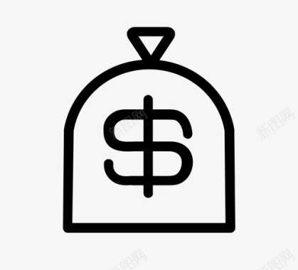 现金袋钞票美元图标图标