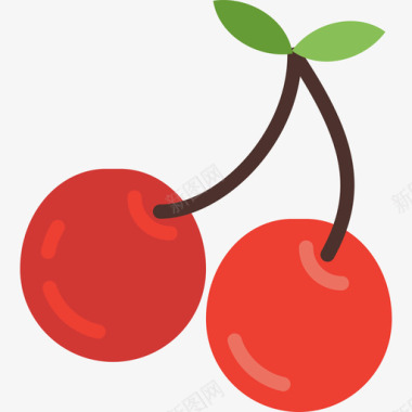 樱桃美食套装扁平图标图标