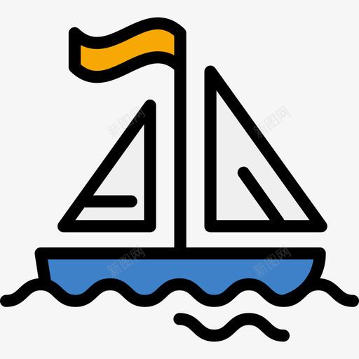 船暑假颜色和笔划线颜色图标svg_新图网 https://ixintu.com 暑假颜色和笔划 线颜色 船