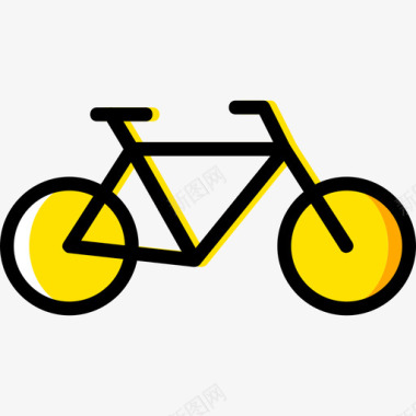 自行车交通工具4黄色图标图标