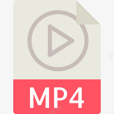 Mp4文件类型平面图标图标