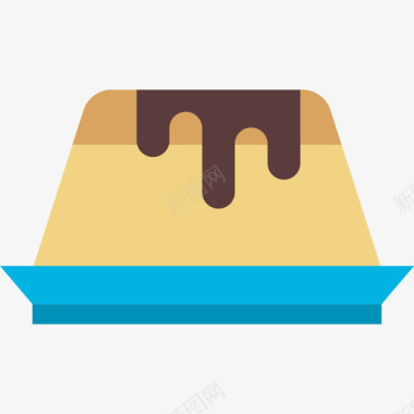 焦糖奶油食品和饮料3平的图标图标
