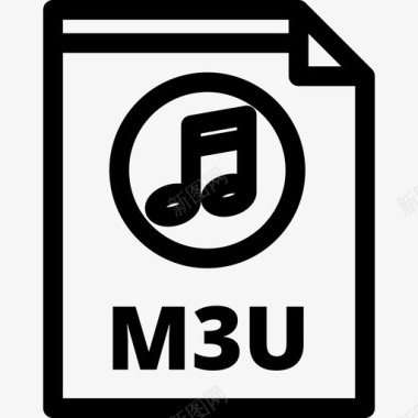 M3u文件类型3线性图标图标