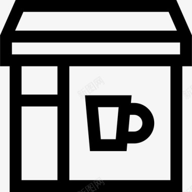 咖啡店城市元素2线性图标图标