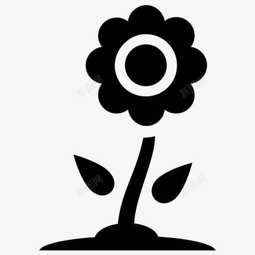 花盛开的花花的形状图标svg_新图网 https://ixintu.com 盛开的花 自然和生命的符号 花 花的形状 芳香的花