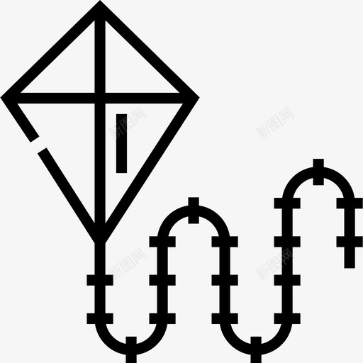 风筝秋季6直线型图标svg_新图网 https://ixintu.com 直线型 秋季6 风筝