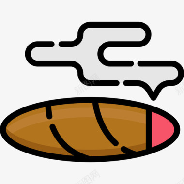 雪茄墨西哥线性颜色图标图标