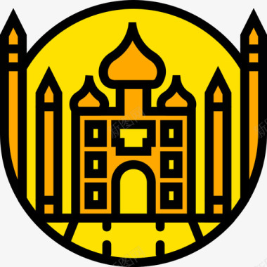 泰姬陵纪念碑7号黄色图标图标