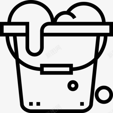 清洁桶2直线型图标图标