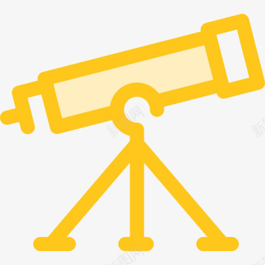 望远镜学校元素6黄色图标图标