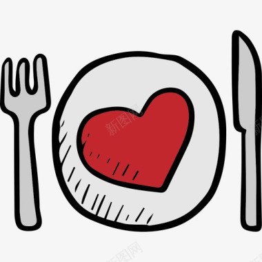 菜肴情人节套餐颜色图标图标