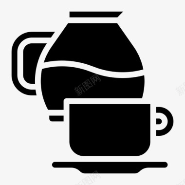 咖啡机玻璃杯马克杯图标图标