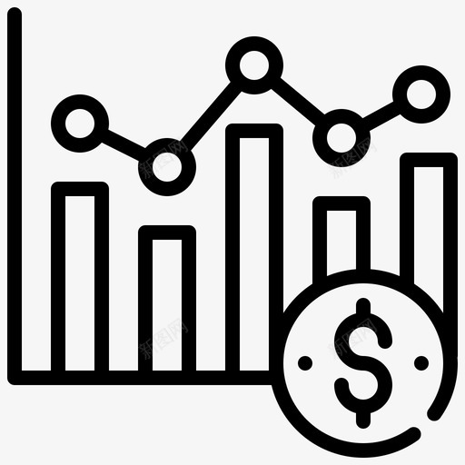 图表分析货币图标svg_新图网 https://ixintu.com 分析 图表 市场和经济线 美元 货币