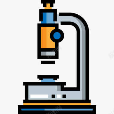 显微镜卫生和医学9线颜色图标图标