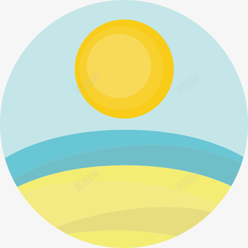 太阳旅行和交通圆平面图标svg_新图网 https://ixintu.com 圆平面 太阳 旅行和交通
