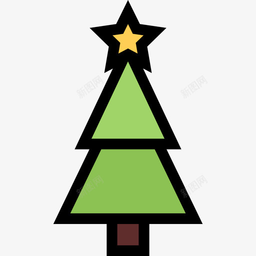 圣诞树圣诞22彩色图标svg_新图网 https://ixintu.com 圣诞22 圣诞树 彩色