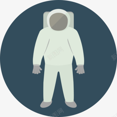 宇航员太空9号圆平面图标图标