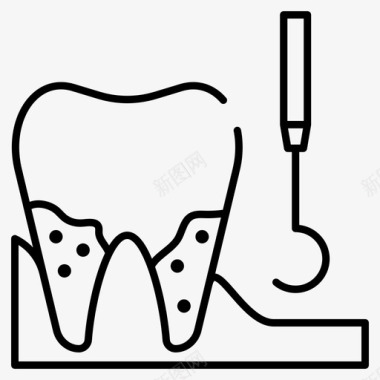 牙菌斑去除清洁牙齿图标图标