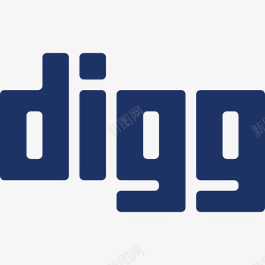 Digg社交媒体6扁平图标图标