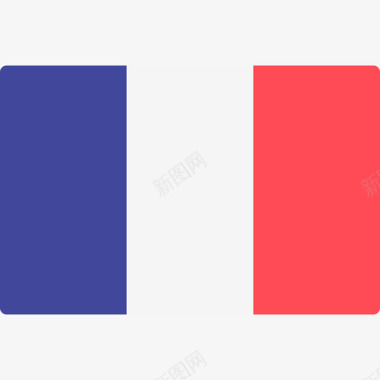 法国国际旗帜长方形图标图标