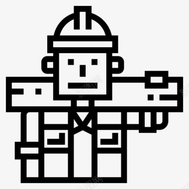 建筑工人工作职业图标图标
