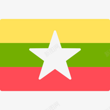 缅甸国际旗帜长方形图标图标