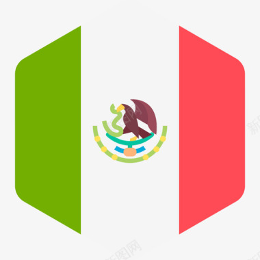 墨西哥国际国旗2六边形图标图标