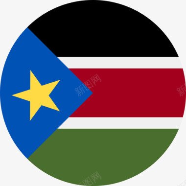 南苏丹国旗圆形图标图标