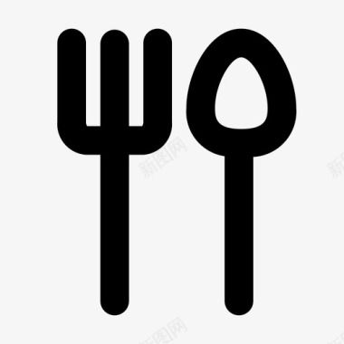 采购产品叉子和勺子炊具厨房图标图标