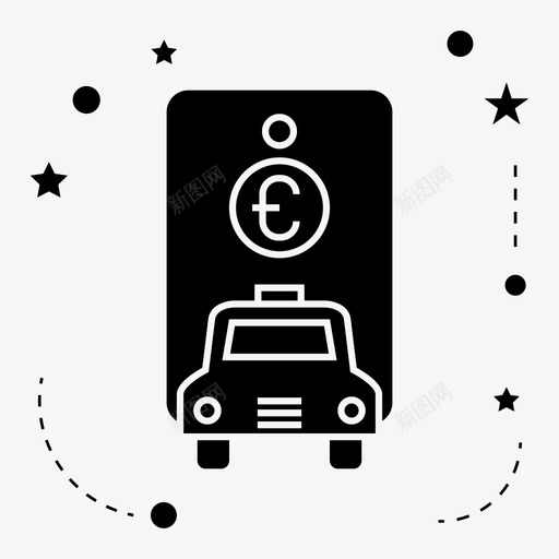 出租车汽车欧元图标svg_新图网 https://ixintu.com 出租车 欧元 汽车