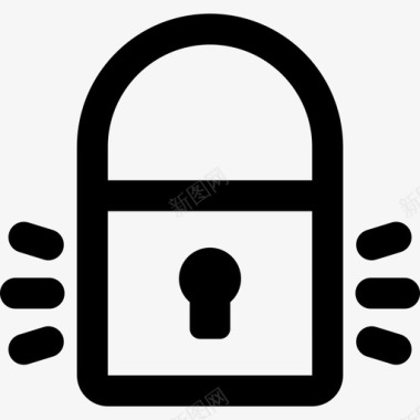 挂锁计算机安全5线性图标图标