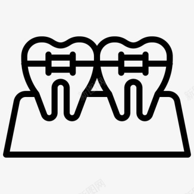 牙套牙牙牙元素线图标图标
