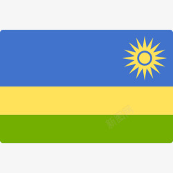 卢旺达卢旺达国际旗帜长方形图标高清图片