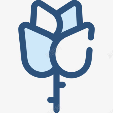 玫瑰生态与自然5蓝色图标图标