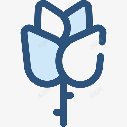 玫瑰生态与自然5蓝色图标svg_新图网 https://ixintu.com 玫瑰 生态与自然5 蓝色