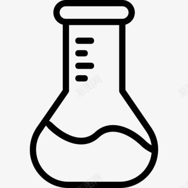 烧瓶科学8号线性图标图标