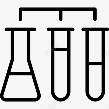 化学科学和教育线性图标图标