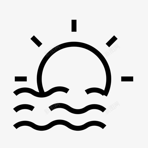 阳光气候河流图标svg_新图网 https://ixintu.com 天气 天气线 气候 河流 阳光
