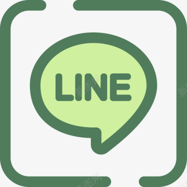 Line社交网络5verde图标图标