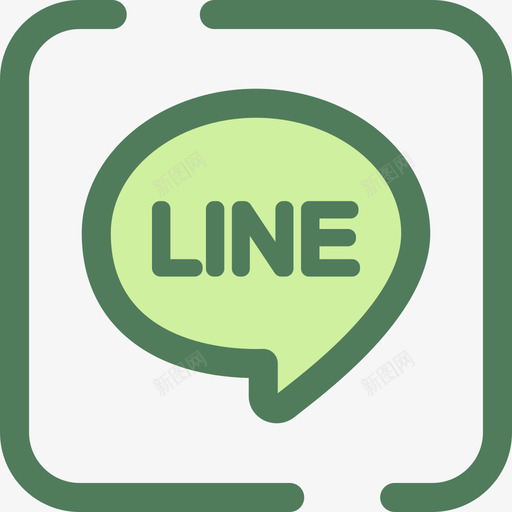 Line社交网络5verde图标svg_新图网 https://ixintu.com Line verde 社交网络5